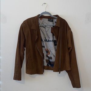 Brown leather jacket